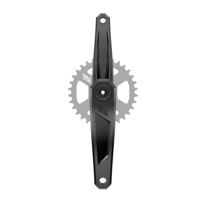 Manovelle Title CR1 nere 165 mm, vista frontale (piatto non incluso)