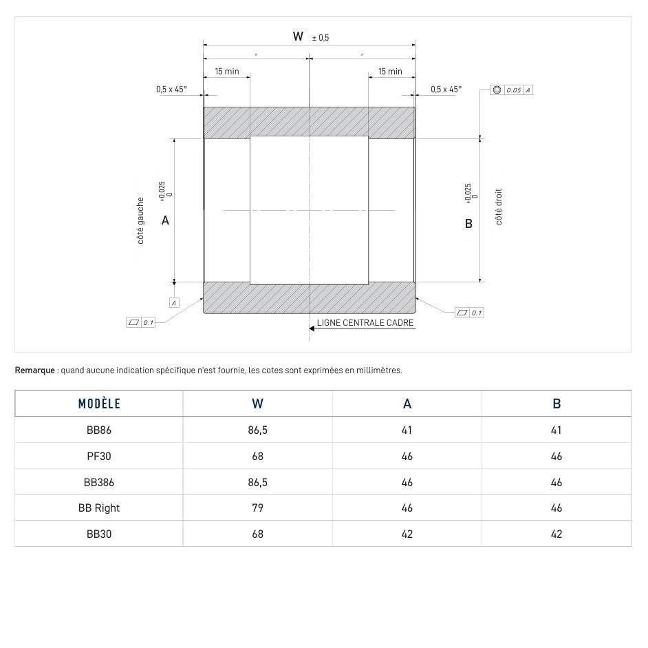 Boîtier de Pédalier CAMPAGNOLO QCK-TECH BB86 PRESS-FIT 86.5x41mm