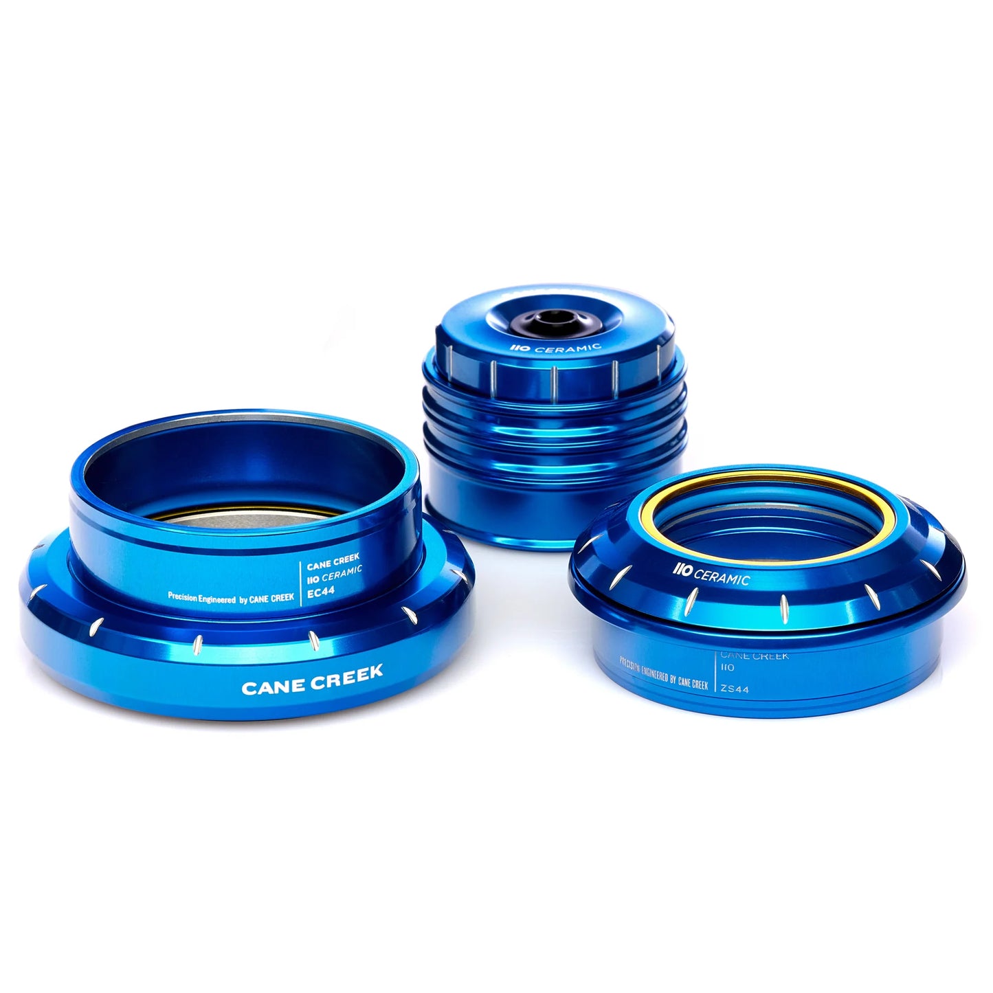 Semi-integreret/eksternt konisk keramisk headset CANE CREEK 110 1"1/8-1.5" ZS44/EC44 30th Anniversary Blå