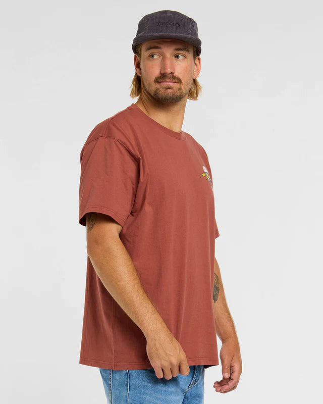 T-Shirt DHARCO COTTON RUST Manches Courtes Marron