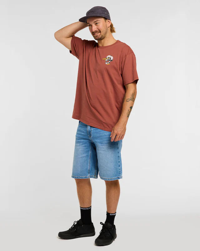 T-Shirt DHARCO COTTON RUST Manches Courtes Marron