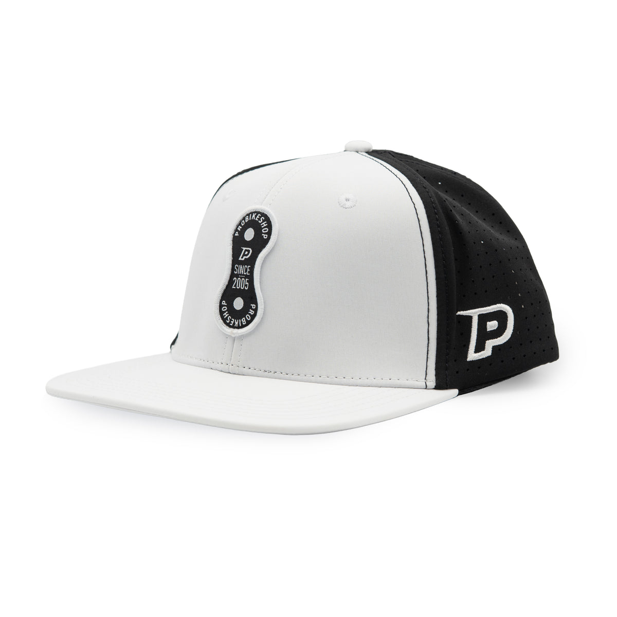 Šiltovka PROBIKESHOP SNAPBACK biela/čierna