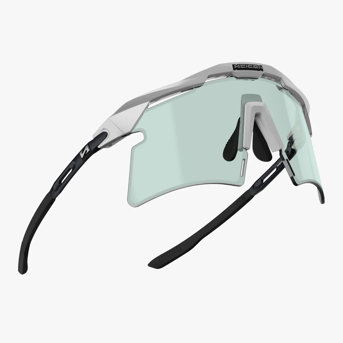 SCICON AEROSHADE 2.0 TITANIUM Vita metallglasögon Blågrön fotokromisk lins