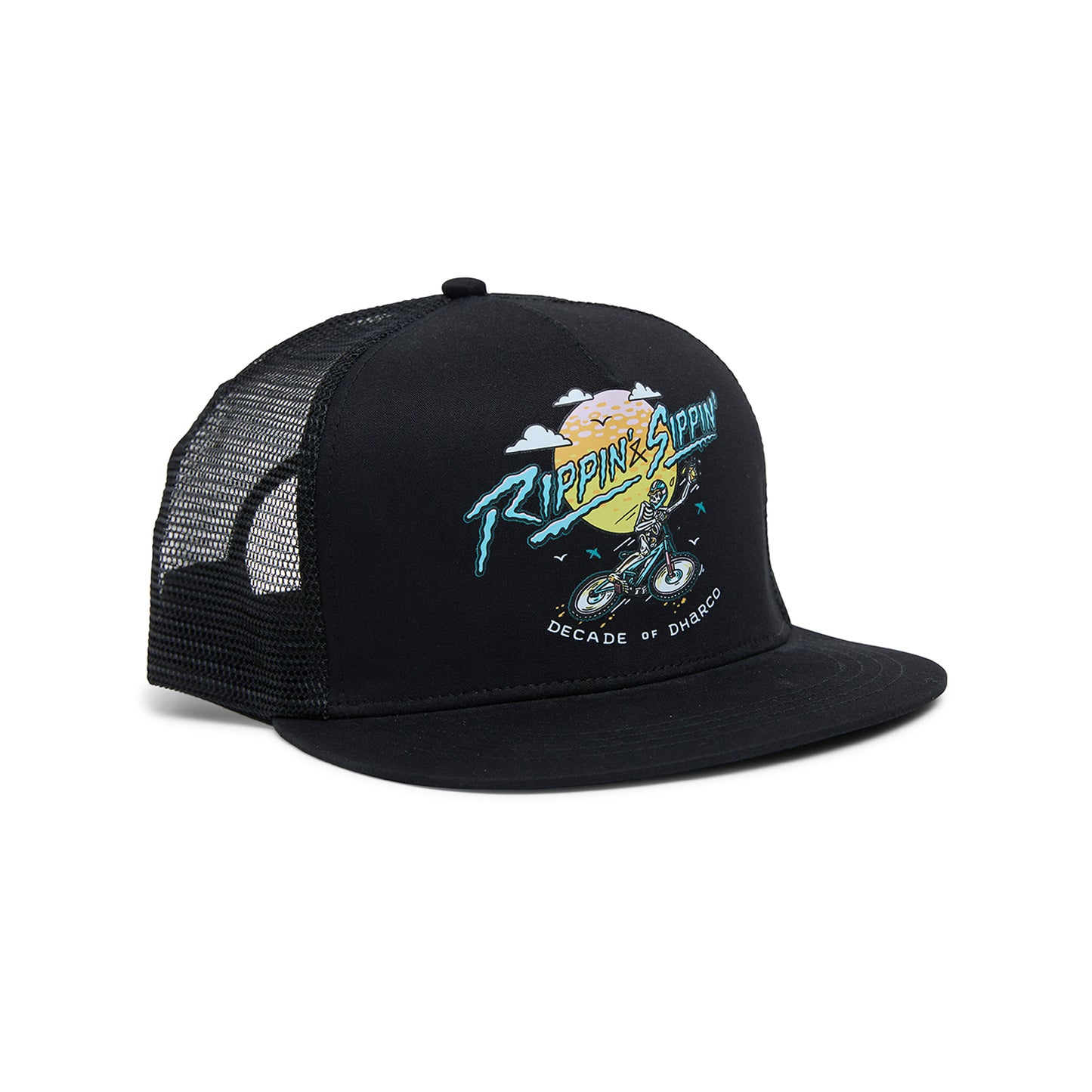 Casquette DHARCO FLAT BRIM TRUCKER RIPPIN AND SIPPIN Noir