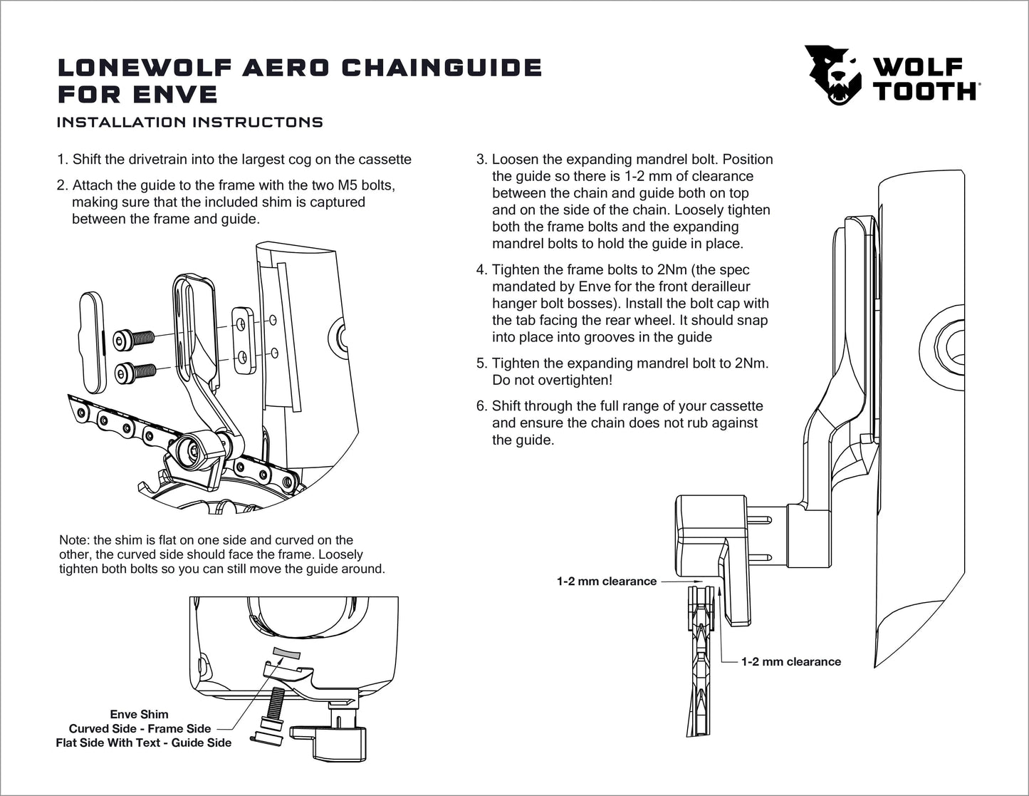 Guide-Chaîne WOLFTOOTH LONEWOLF AERO High Sweep pour ENVE