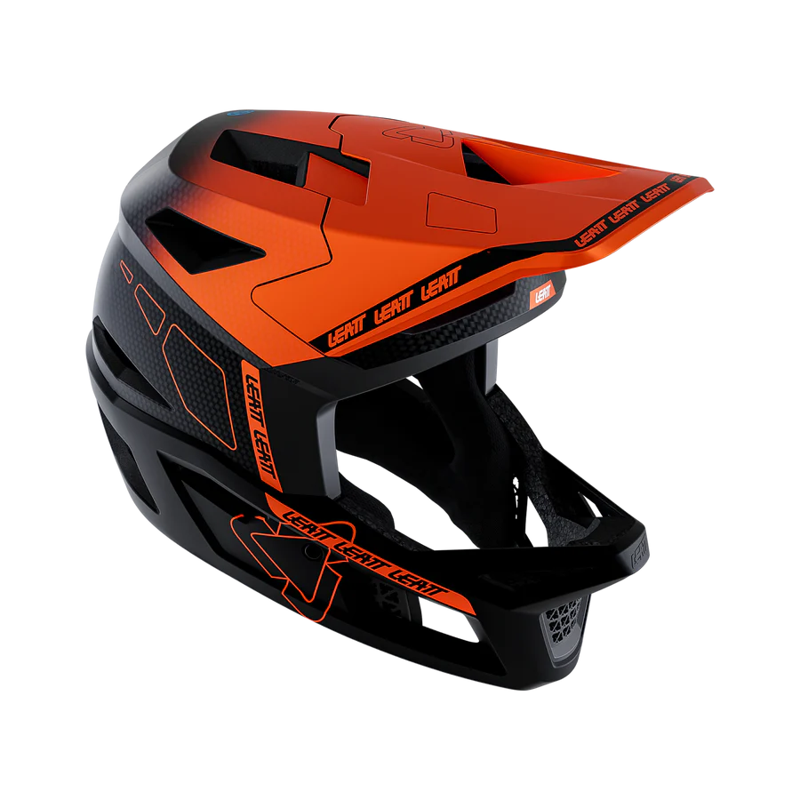 LEATT MTB GRAVITY 6.0 CARBON Glow Casco Nero/Arancione
