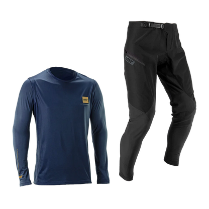 Kit Maglia + Pantalone LEATT MTB GRAVITY 1.0 Nero/Blu