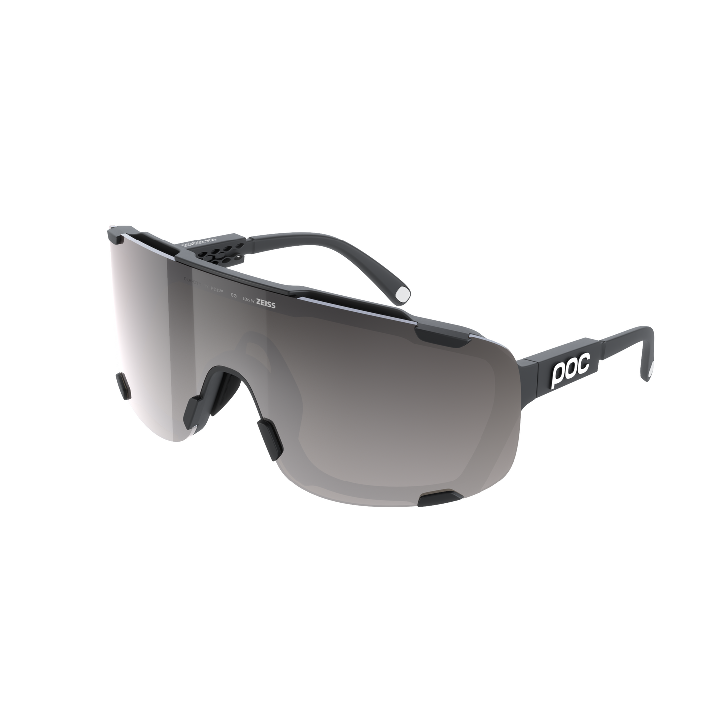 Lunettes POC DEVOUR MID Noir Verre Clarity Road Sunny Silver