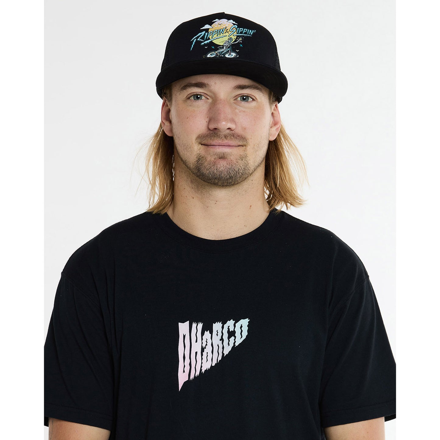 Casquette DHARCO FLAT BRIM TRUCKER RIPPIN AND SIPPIN Noir