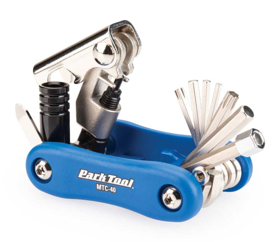 Park Tool MTC-40 udfoldet, så alle værktøjerne kan ses