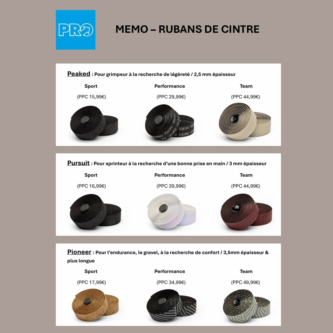 Ruban de Cintre PRO PIONEER PERFORMANCE Noir/Gris