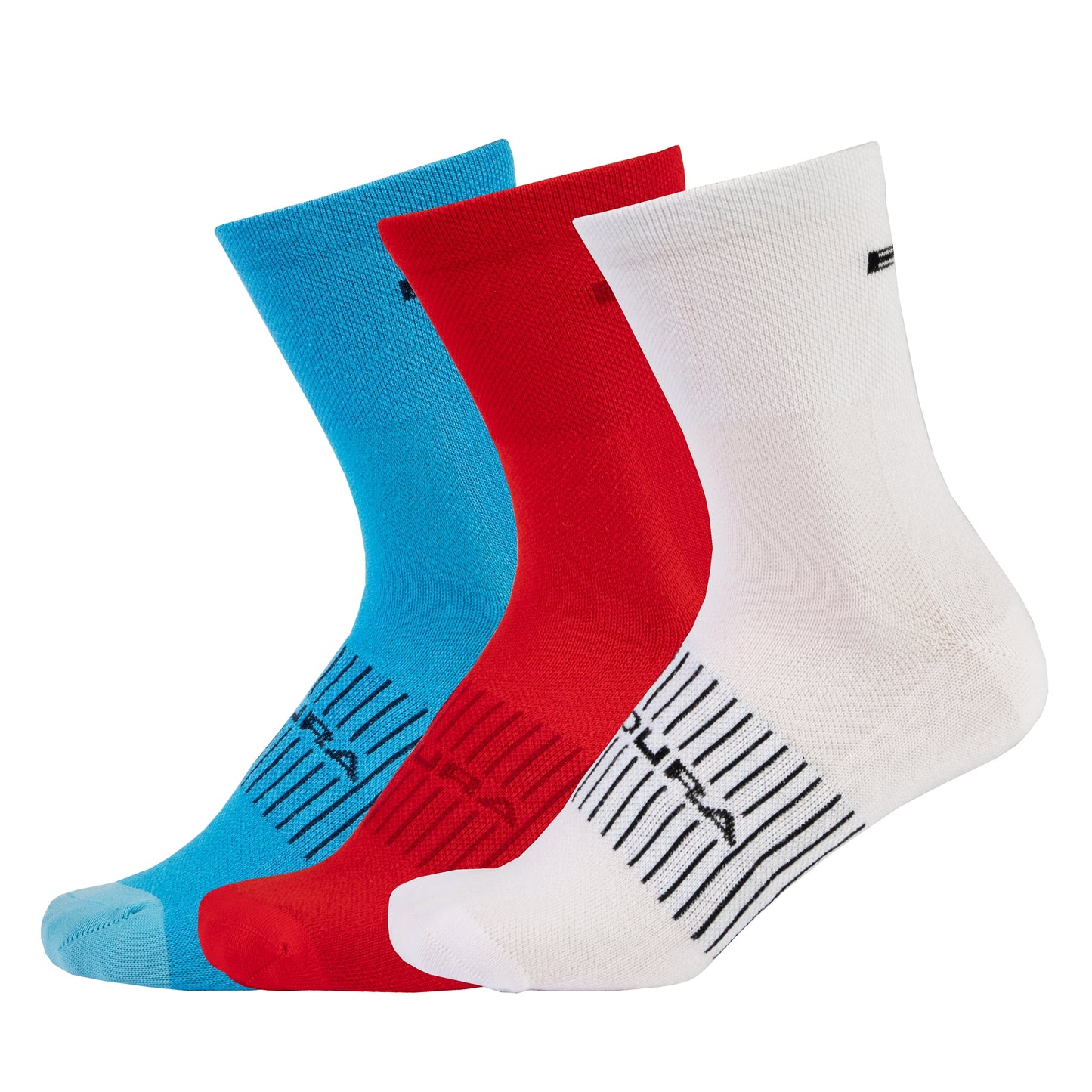 ENDURA COOLMAX RACE 3-Pair Strumpor Vit/Blå/Röd