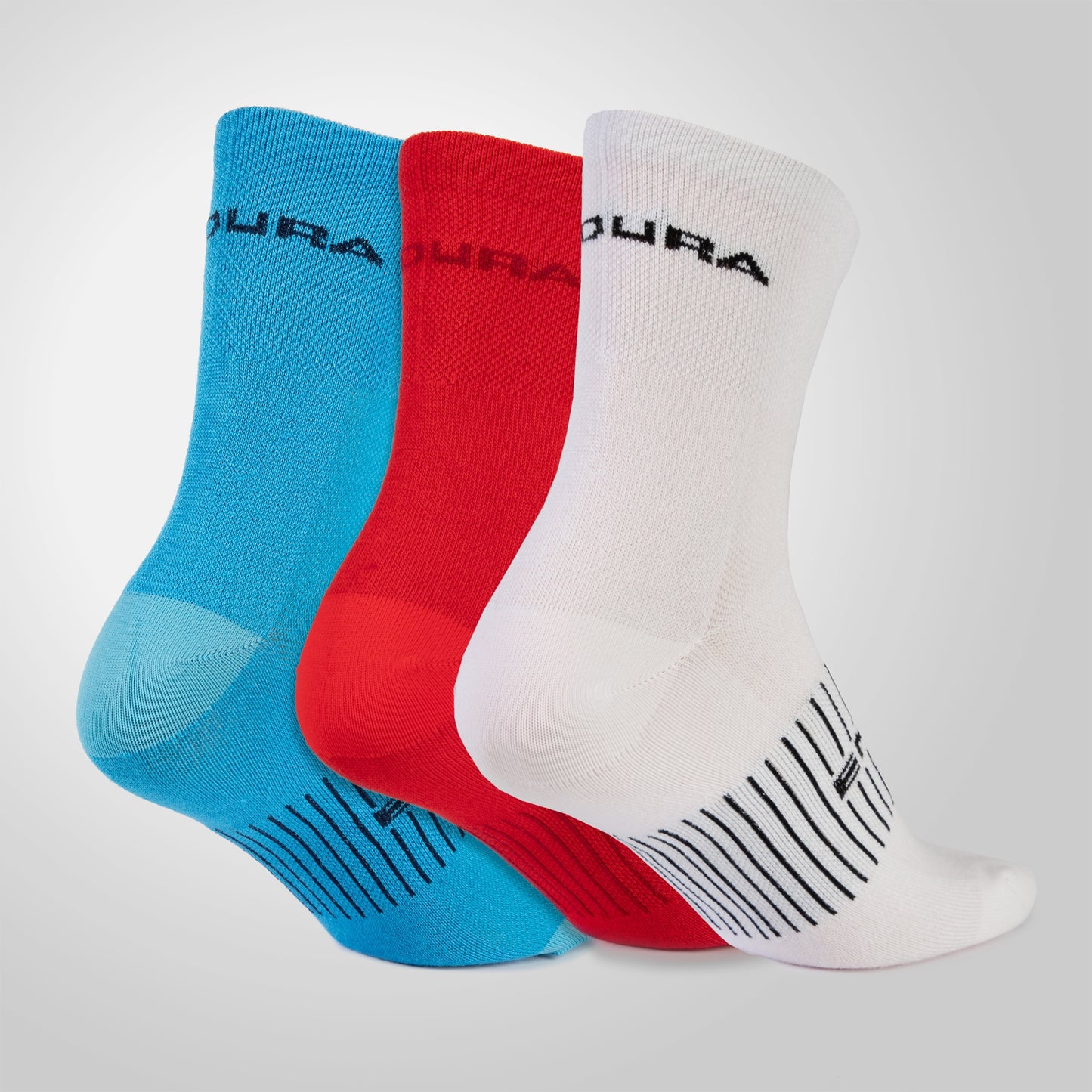 ENDURA COOLMAX RACE 3-Pair Strumpor Vit/Blå/Röd