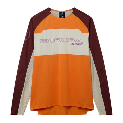 Maillot ENDURA MT500 BURNER LITE Mangas Largas Naranja