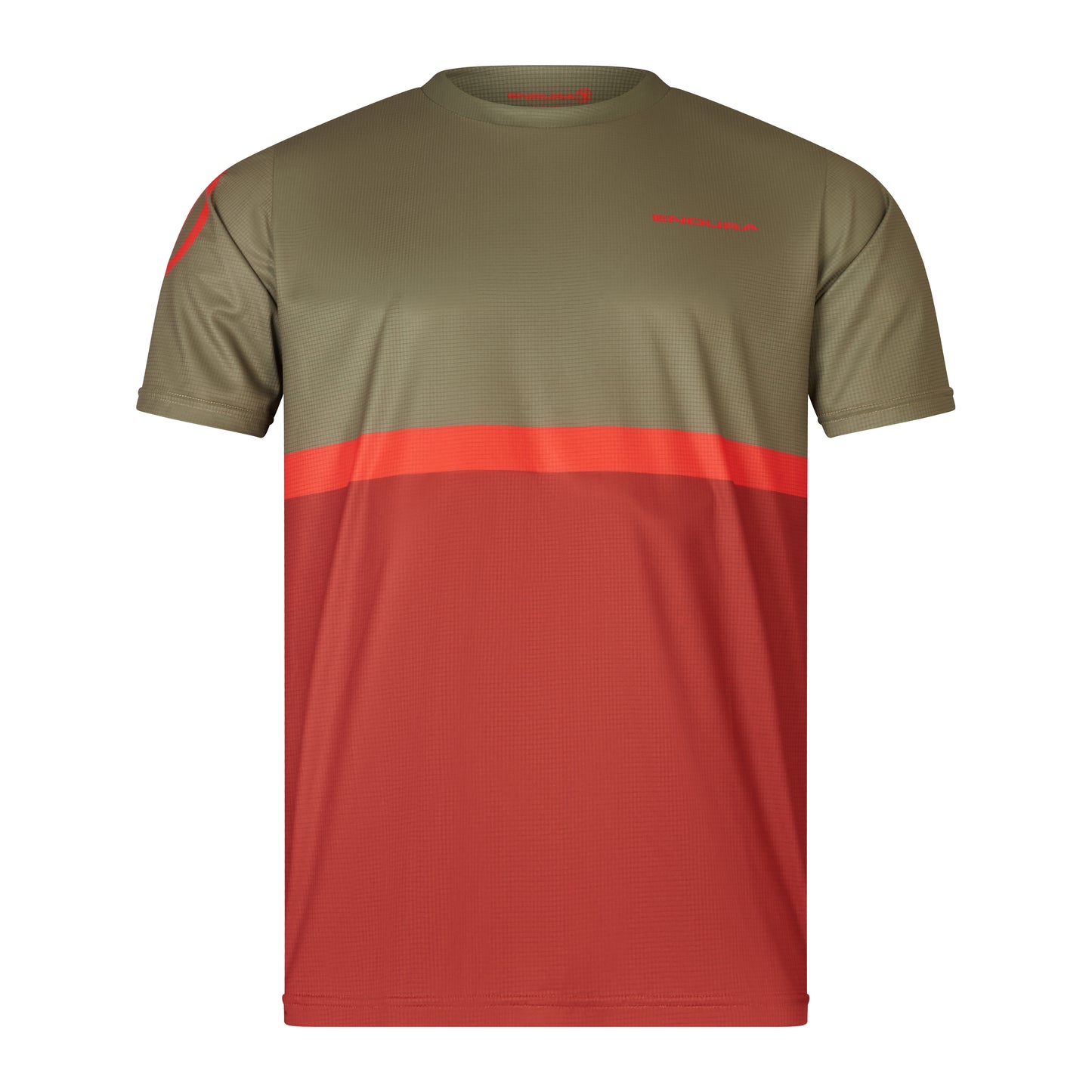 Maillot ENDURA SINGLETRACK CORE TEE II Manches Courtes Kaki/Rouge