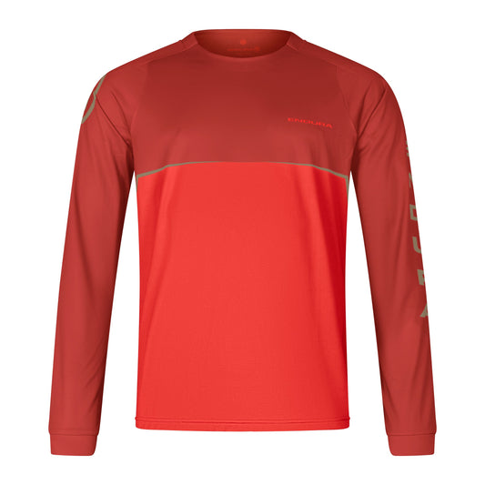 Maillot ENDURA CORE PRINTED Manches Longues Rouge