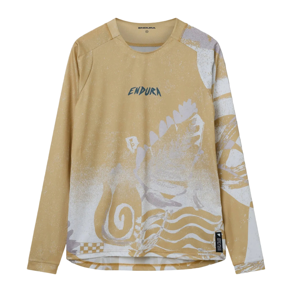 Krekls ENDURA SINGLETRACK PRINT ar Garām Piedurknēm Sand