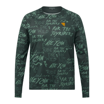 Shirt ENDURA SINGLETRACK PRINT Lange Mouwen Carbon Groen