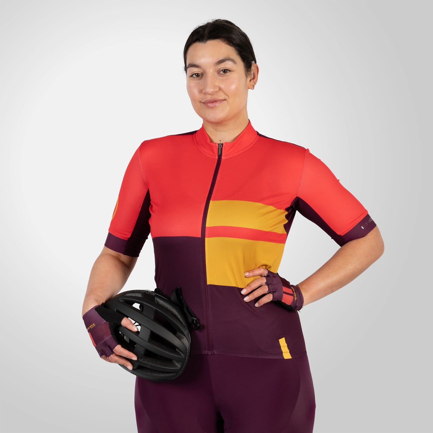 ENDURA FS260 PRINT Γυναικείο κοντομάνικο Jersey πορτοκαλί/καφέ