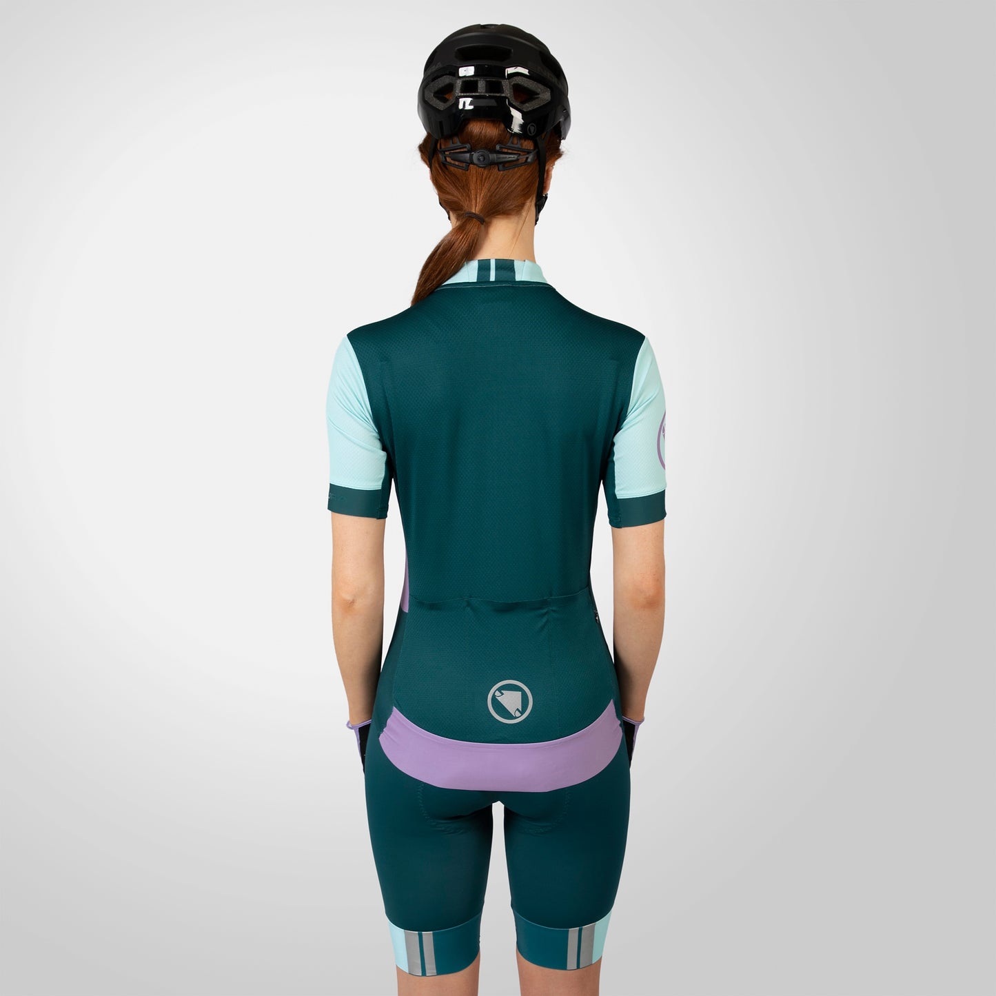 Camisola de manga curta ENDURA FS260 PRINT para mulher Verde/Púrpura