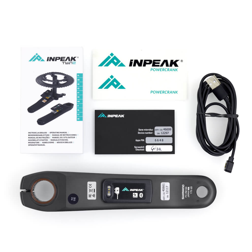 Braço esquerdo do pedaleiro com medidor de potência INPEAK POWERCRANK-E Shimano Ultegra R8100