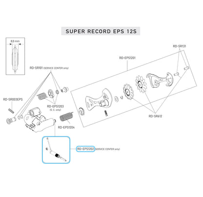 Motor Desviador Traseiro CAMPAGNOLO SUPER RECORD EPS 12V
