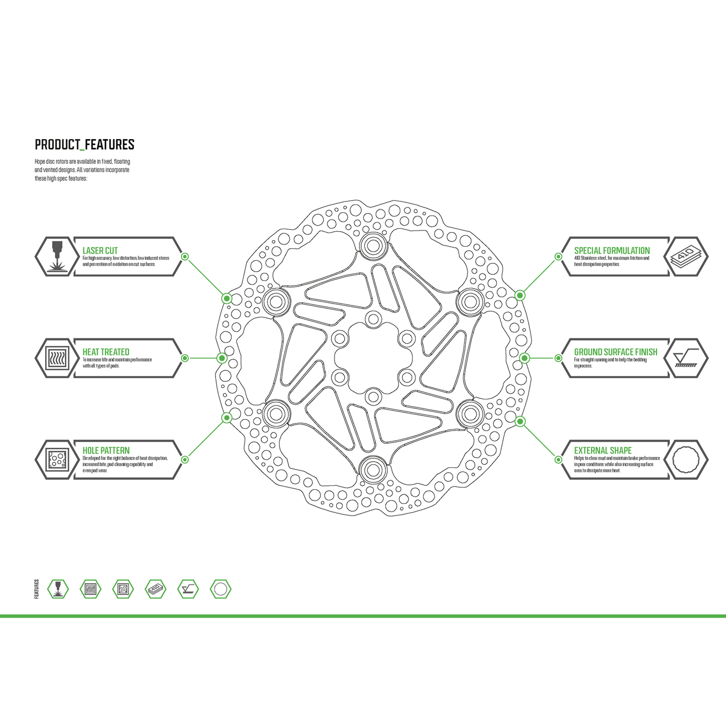Disque Flottant HOPE X2/E4/V4 6 Trous Bronze