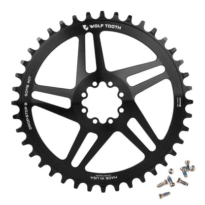 Mono převodník WOLF TOOTH DROP-STOP ST GRAVEL DM 8 Šroubů Sram Černá