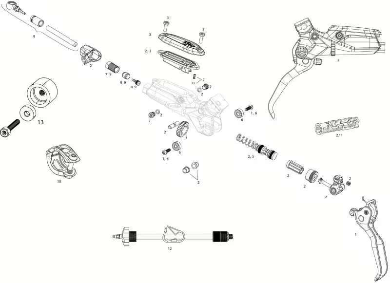 Manete de Travão SRAM G2 ULTIMATE em Carbono