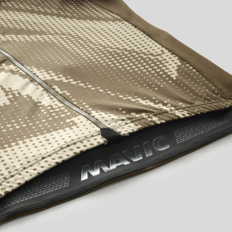 Maillot MAVIC AKSIUM GRAPHIC Manches Courtes Beige/Marron