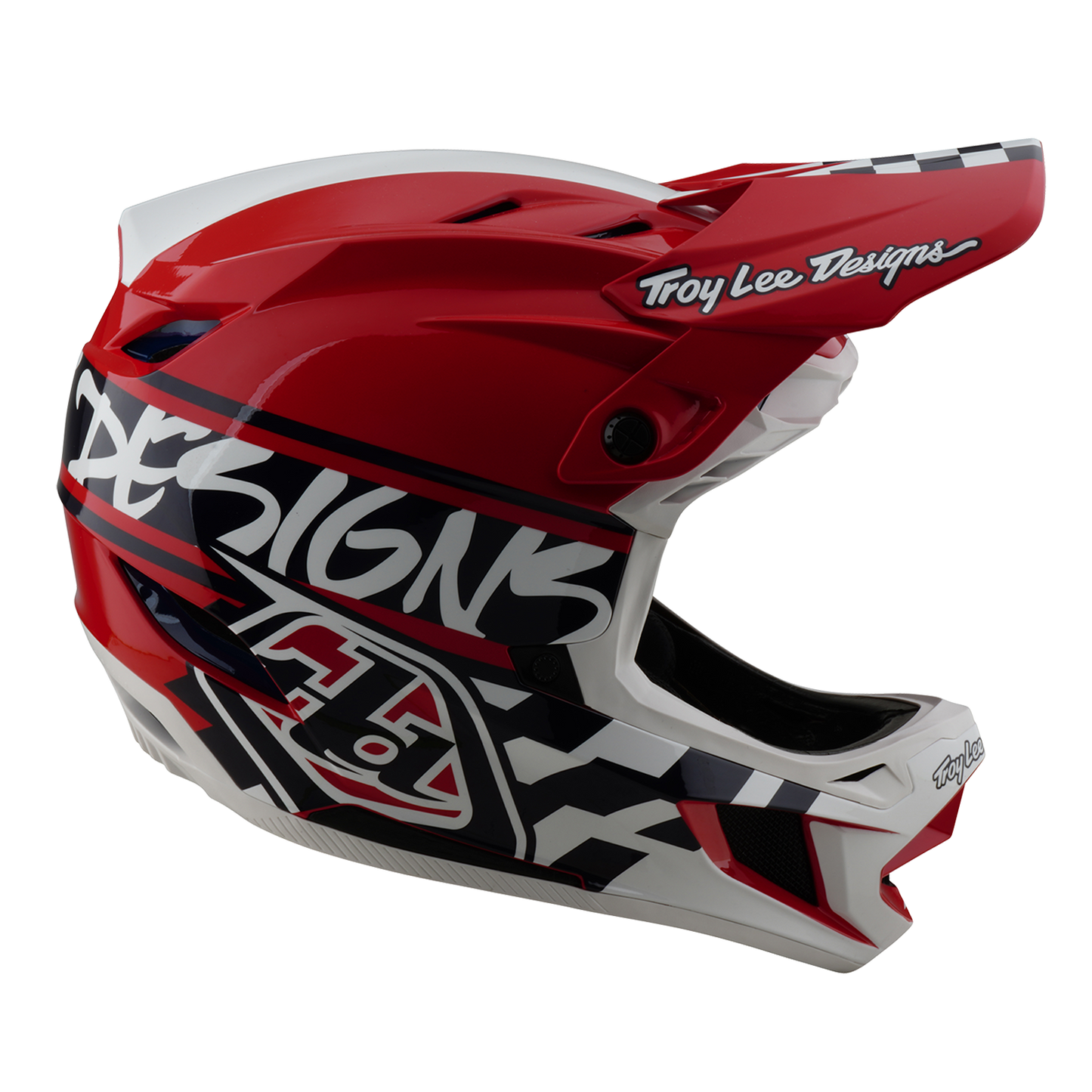 Casque VTT TROY LEE DESIGNS D4 POLYACRYLITE MIPS FIFTY 50 Blanc/Rouge