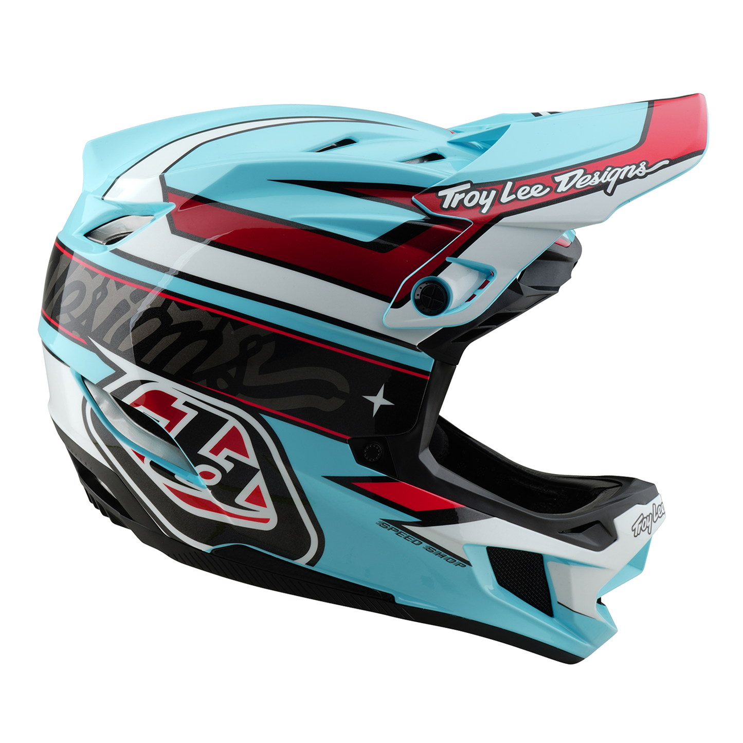 Casque VTT TROY LEE DESIGNS D4 POLYACRYLITE MIPS LINEAR Bleu