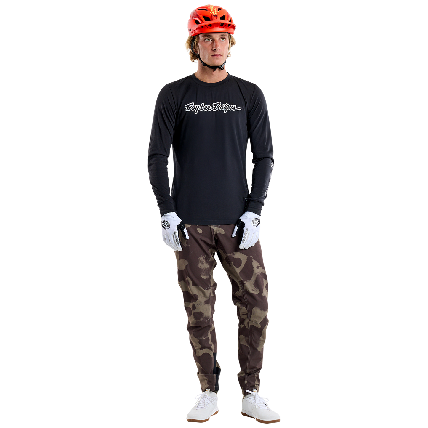 Maillot TROY LEE DESIGNS SKYLINE RIDE TEE SIGNATURE Manches Longues Noir