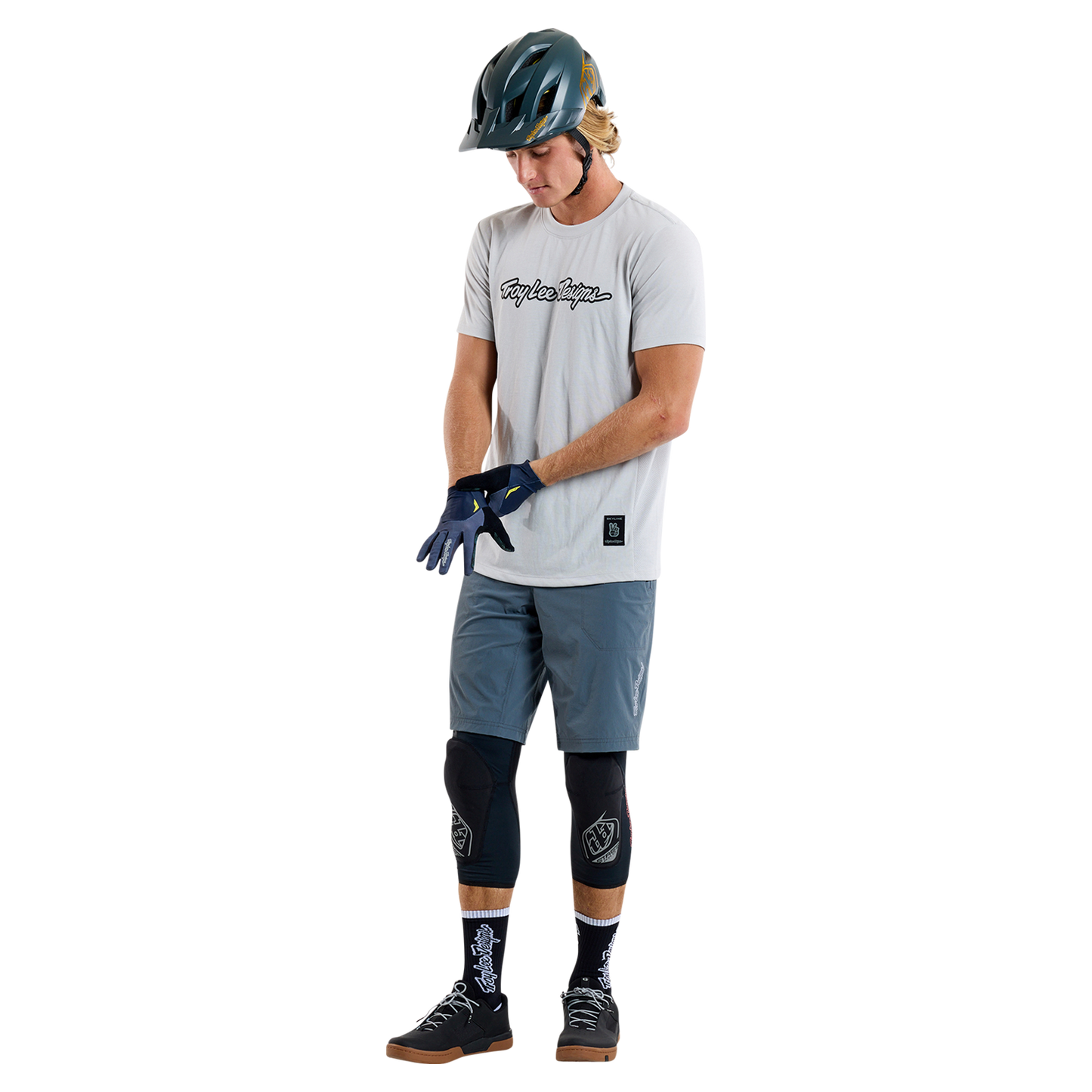 Maillot TROY LEE DESIGNS SKYLINE RIDE TEE SIGNATURE Manches Courtes Gris