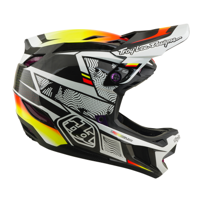 Casco MTB TROY LEE DESIGNS D4 CARBON MIPS Lined Up Nero/Giallo