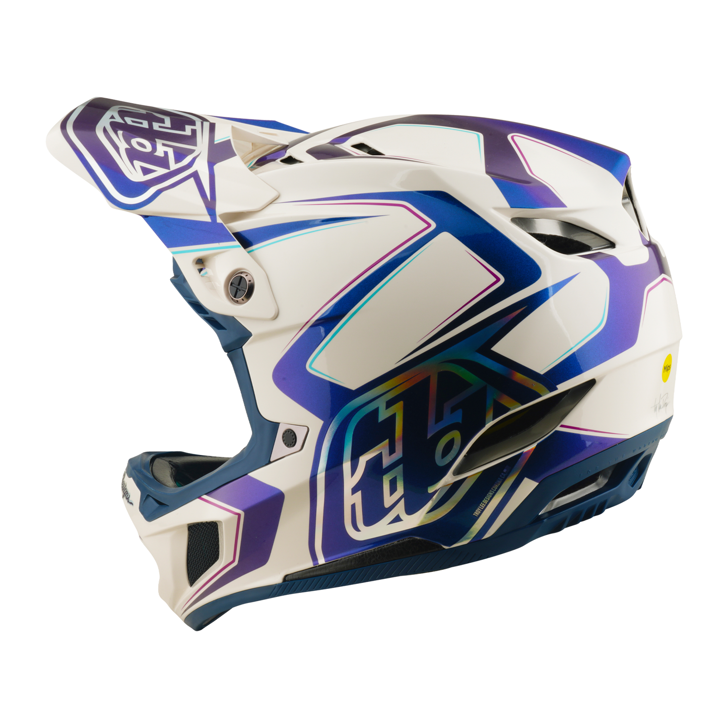 Casque VTT TROY LEE DESIGNS D4 COMPOSITE MIPS FLARED Blanc