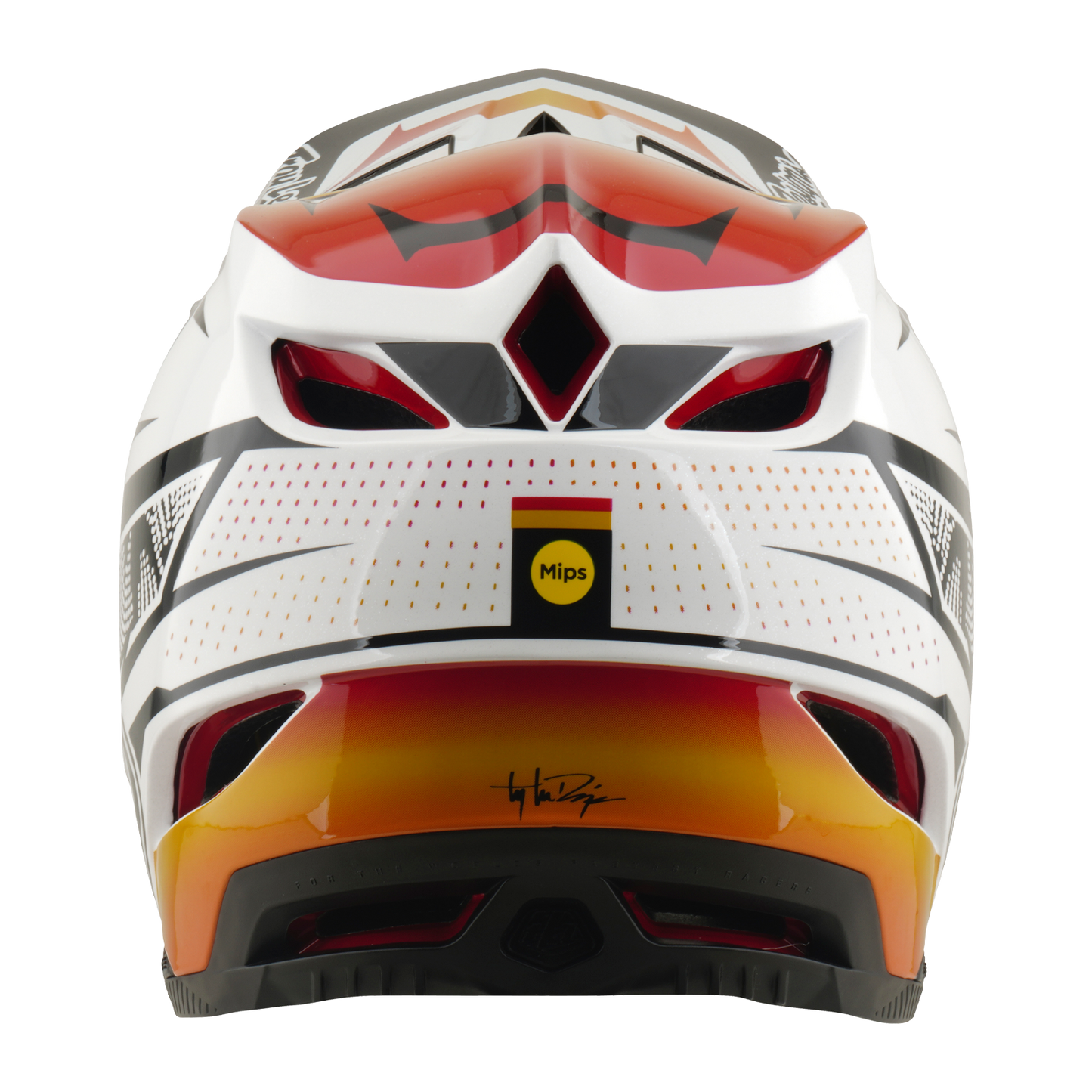 Casque VTT TROY LEE DESIGNS D4 COMPOSITE MIPS LINED UP Blanc