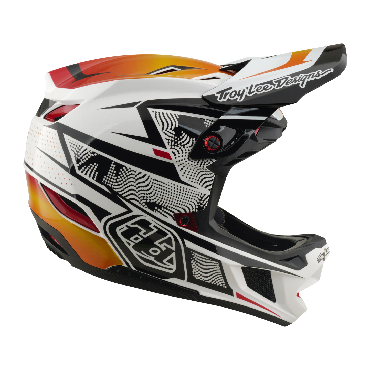 Casque VTT TROY LEE DESIGNS D4 COMPOSITE MIPS LINED UP Blanc