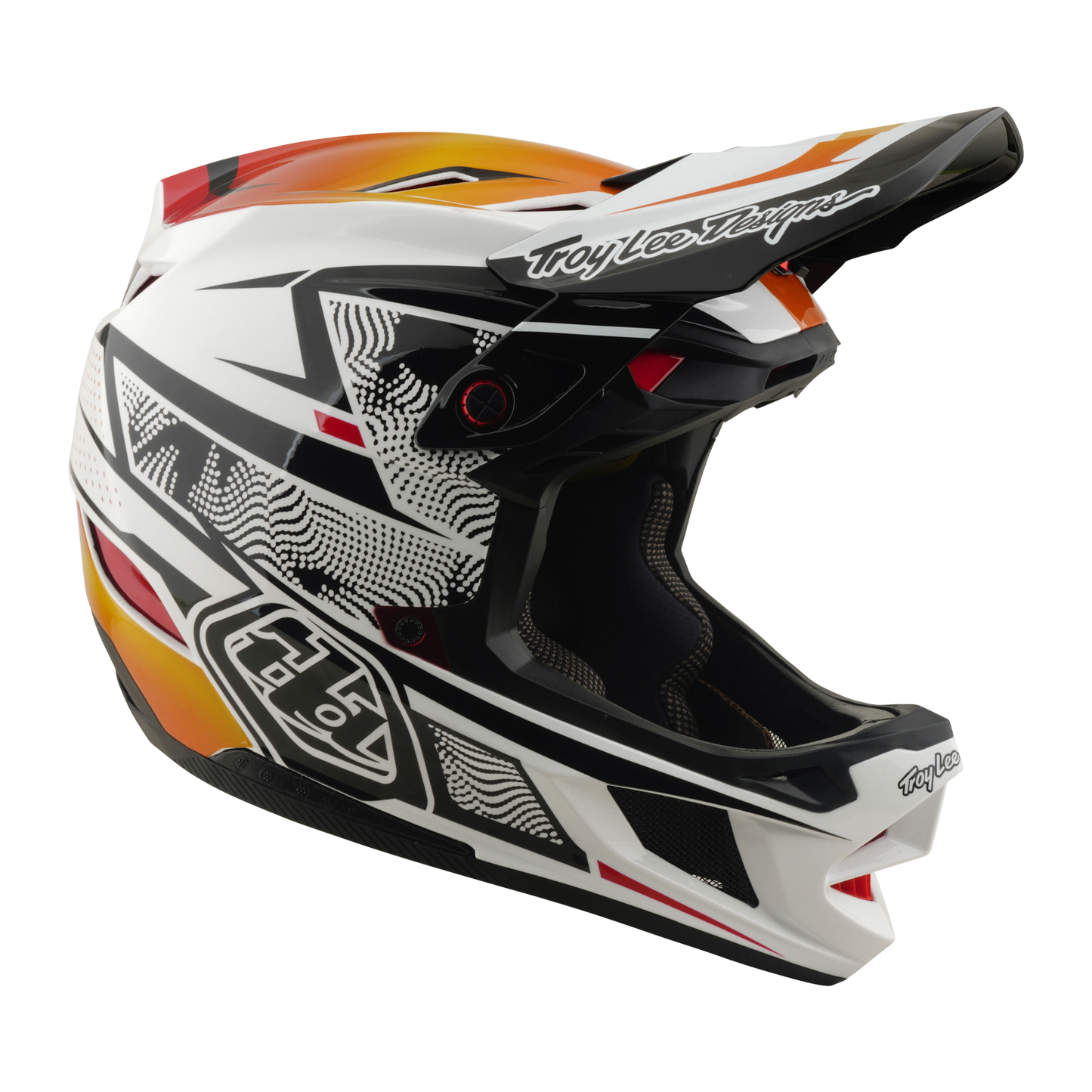 Casque VTT TROY LEE DESIGNS D4 COMPOSITE MIPS LINED UP Blanc