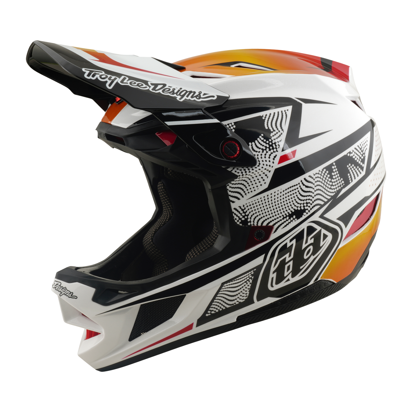 Casque VTT TROY LEE DESIGNS D4 COMPOSITE MIPS LINED UP Blanc