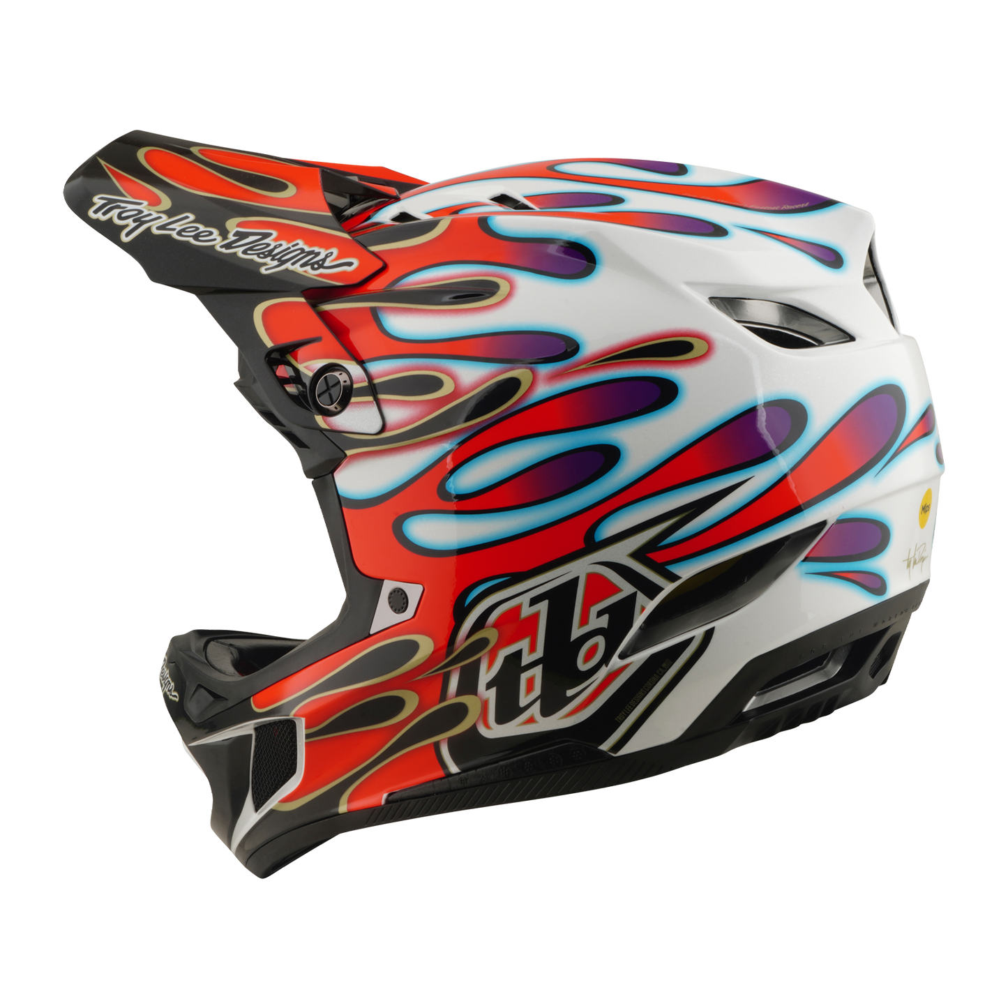 Casco MTB TROY LEE DESIGNS D4 COMPOSITE MIPS OVERSPRAY Blanco/Rojo
