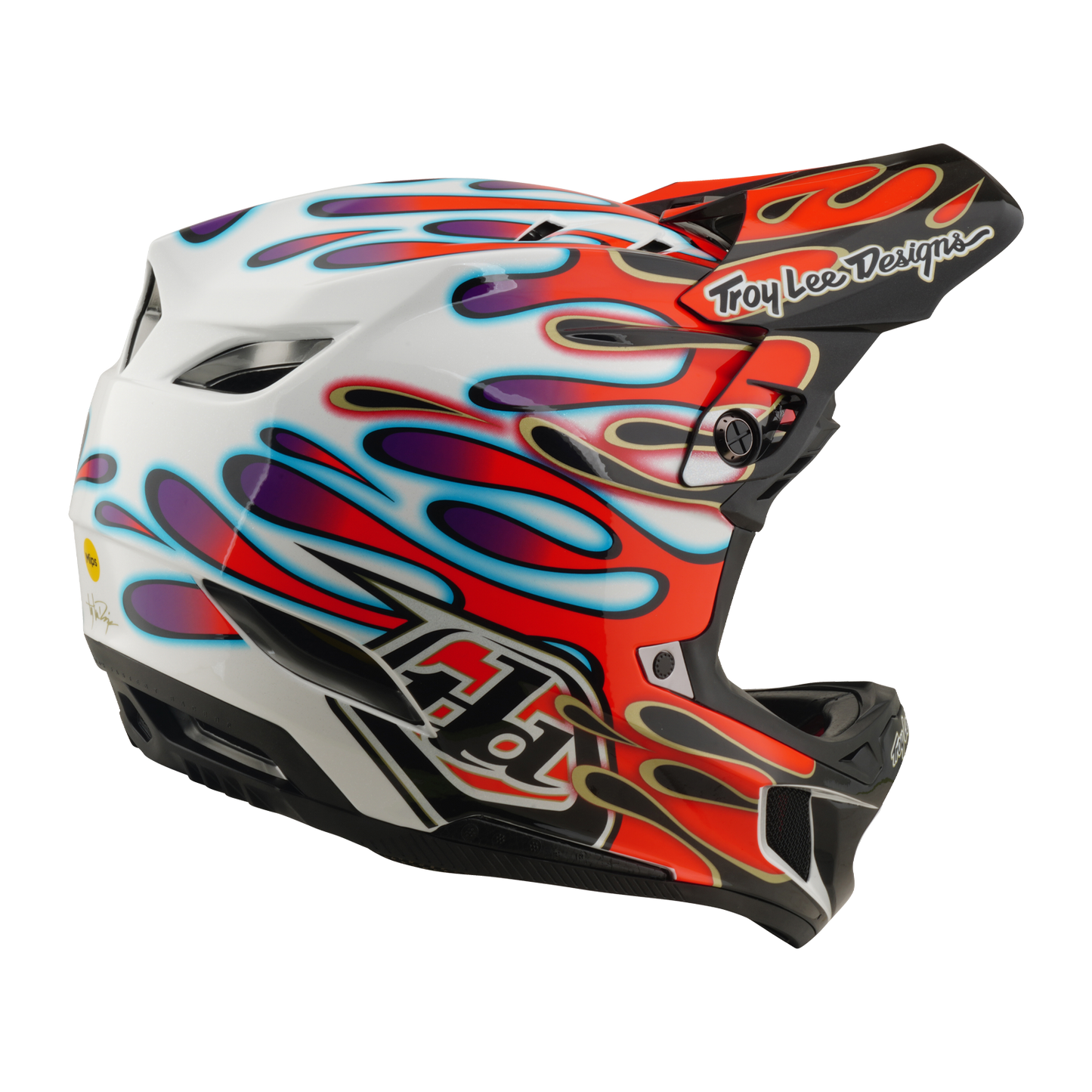 Casco MTB TROY LEE DESIGNS D4 COMPOSITE MIPS OVERSPRAY Blanco/Rojo