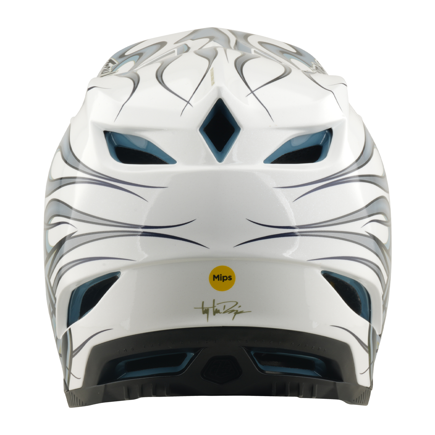 Casque VTT TROY LEE DESIGNS D4 COMPOSITE MIPS TORCHED Blanc/Argent