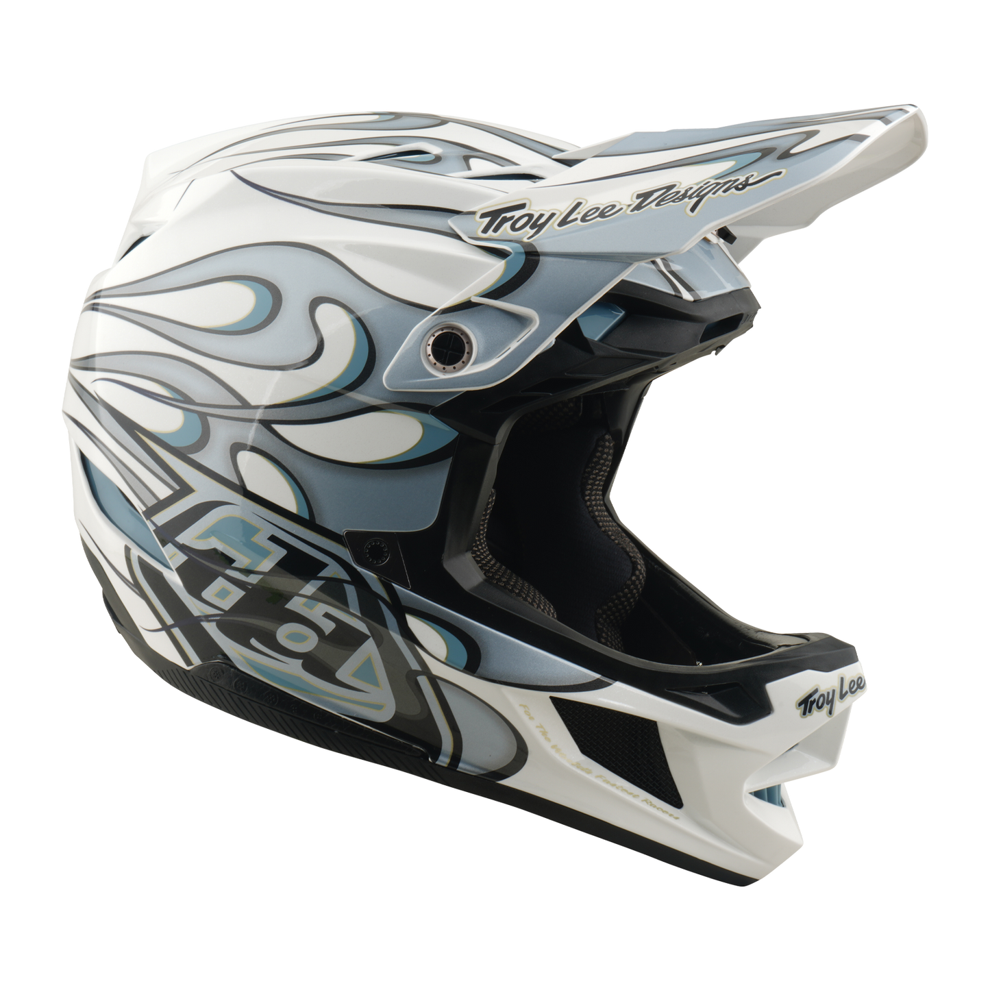 Casque VTT TROY LEE DESIGNS D4 COMPOSITE MIPS TORCHED Blanc/Argent