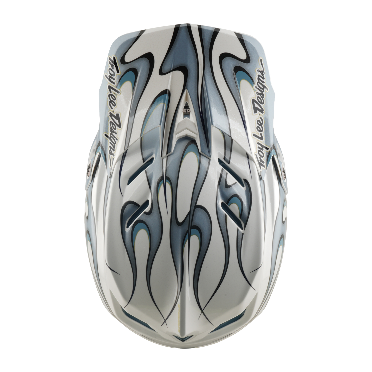 Casque VTT TROY LEE DESIGNS D4 COMPOSITE MIPS TORCHED Blanc/Argent