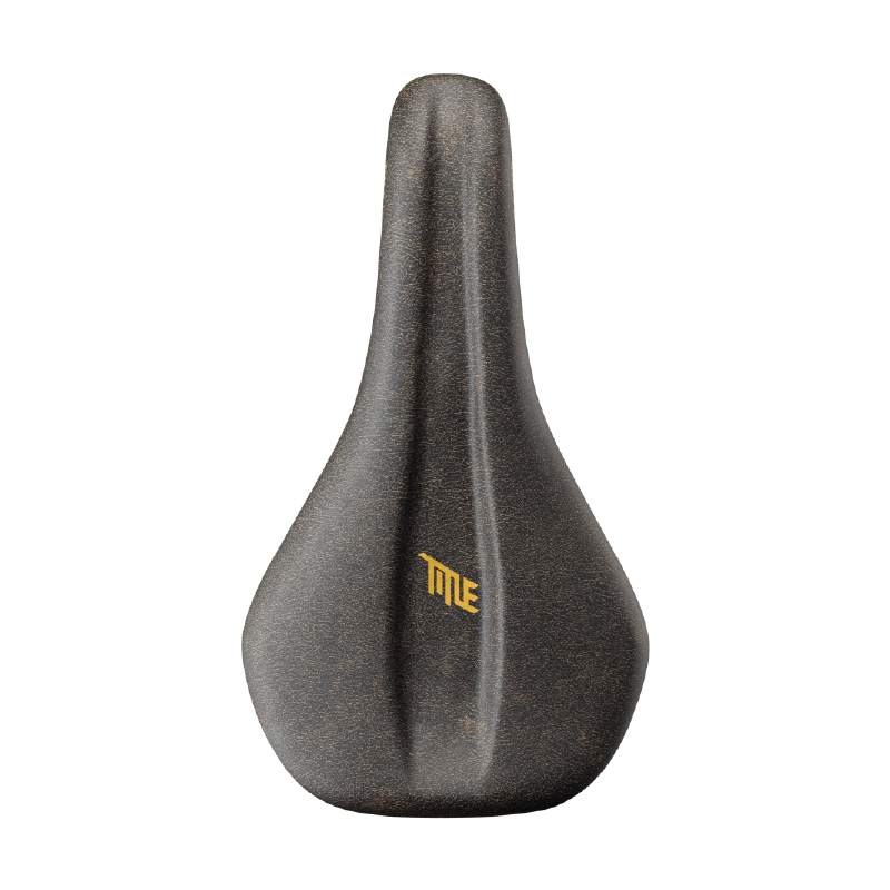 Selle Title MS2 noir et or, vue de trois quarts