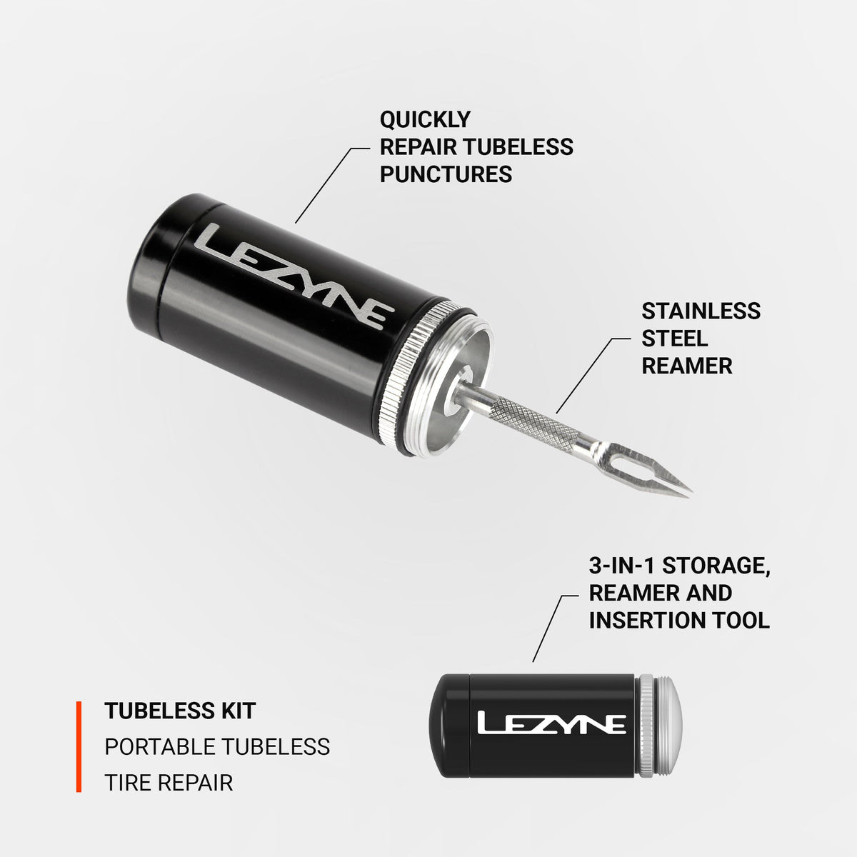 Kit de reparación tubeless LEZYNE negro