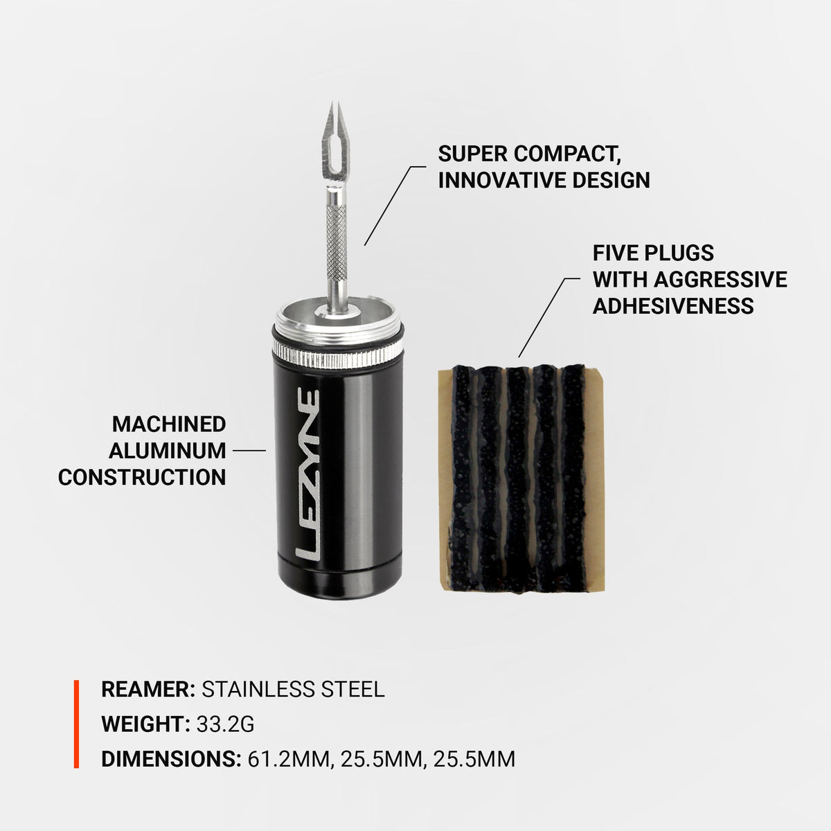 Kit de reparación tubeless LEZYNE negro
