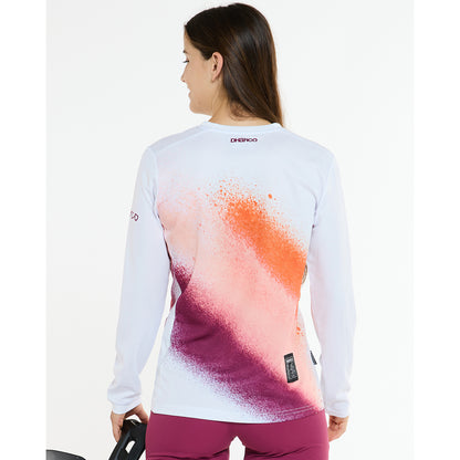 Maglia DHARCO GRAVITY FIREBIRD Maniche Lunghe Donna Bianco/Arancione