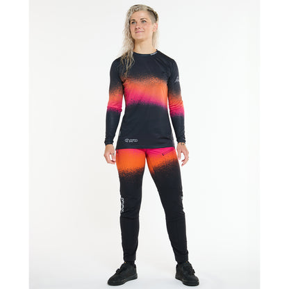 Maillot DHARCO RACE BLACK SNAKE Manches Longues Femme Noir/Orange